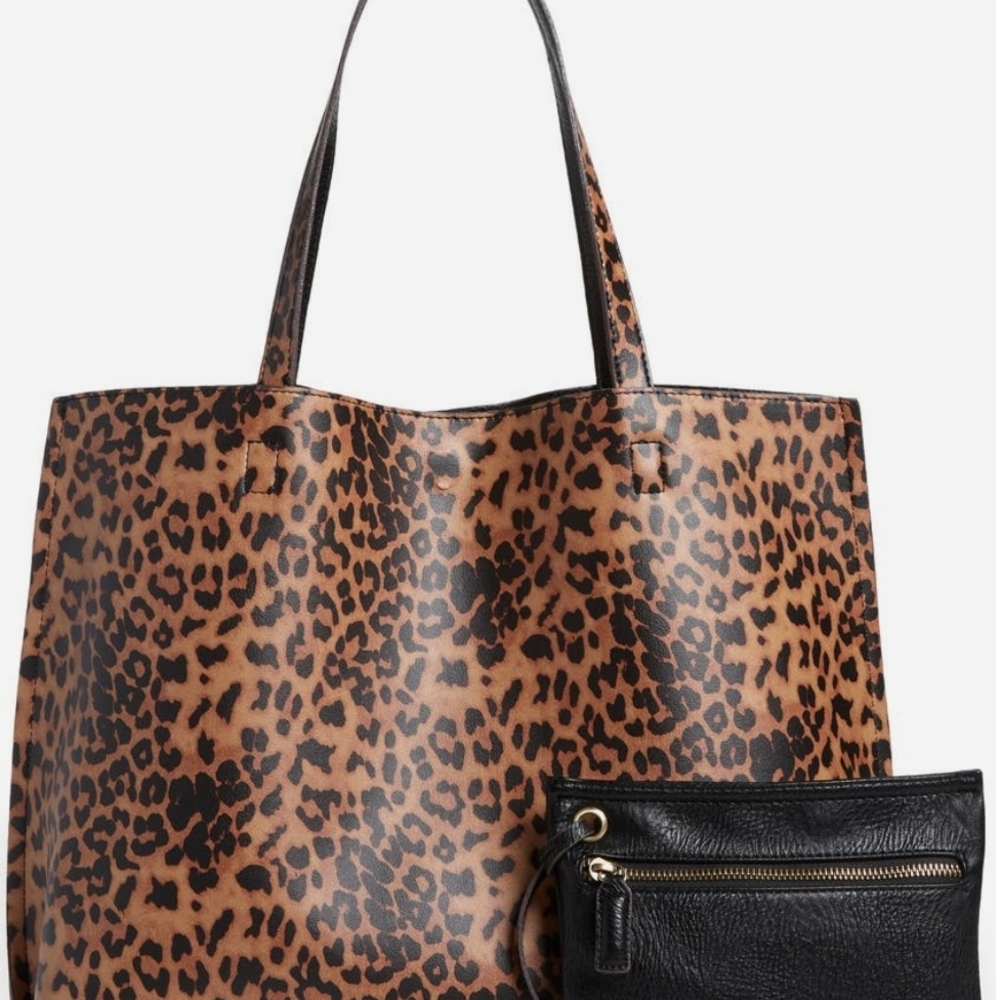 Brown and Black Leopard Print Tote Bag